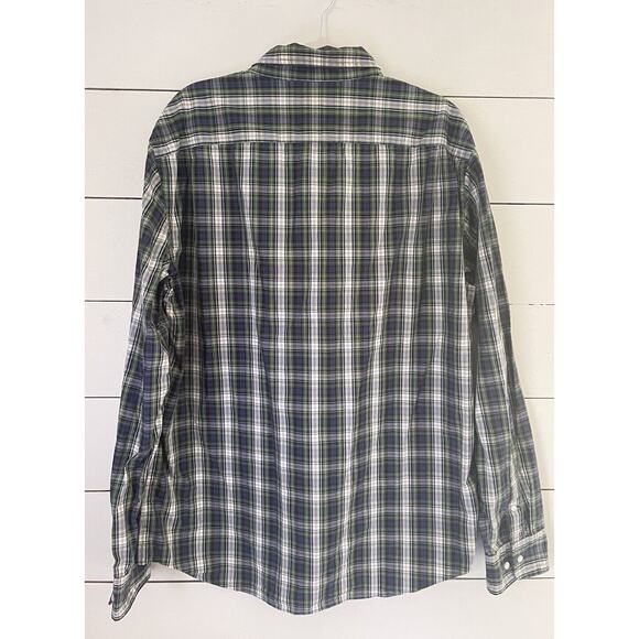 Hawker Rye Button Down Shirt Men's Size XXL Blue Green Plaid Slim Fit Casual - Picture 3 of 9